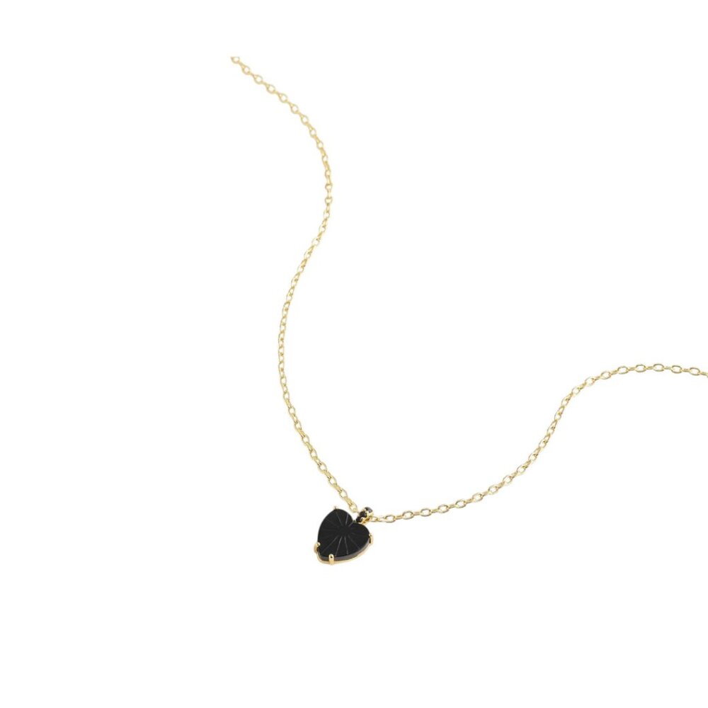 NWOT Madewell Pronged Heart Pendant Necklace – Black Onyx